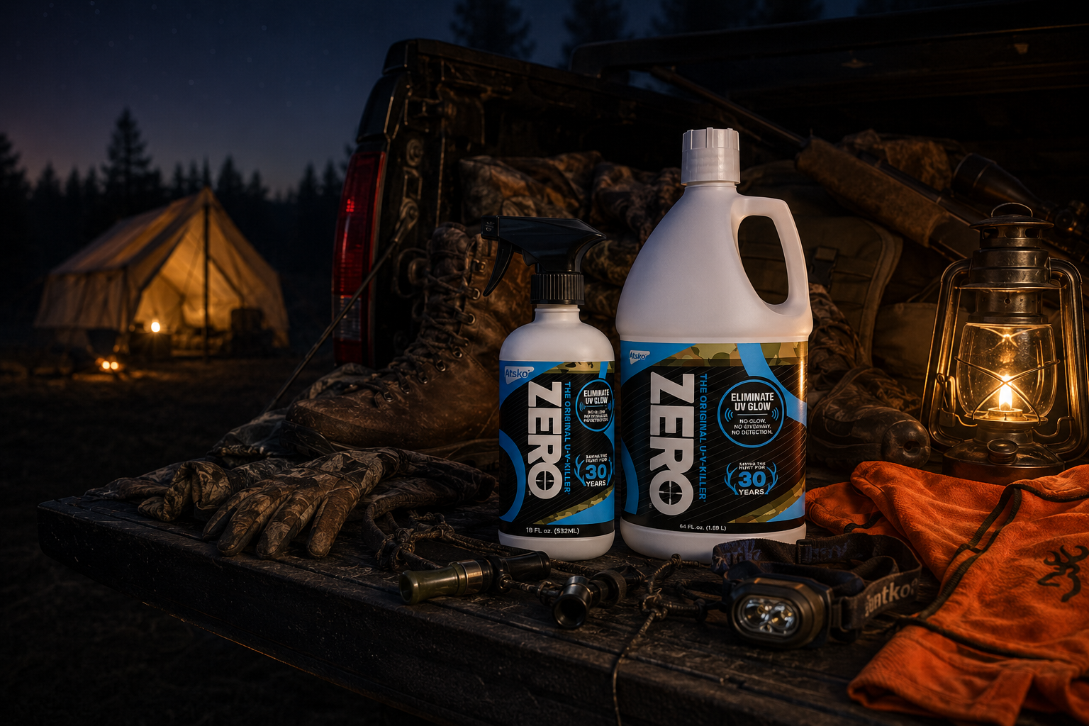 Atsko ZERO products at a campsite
